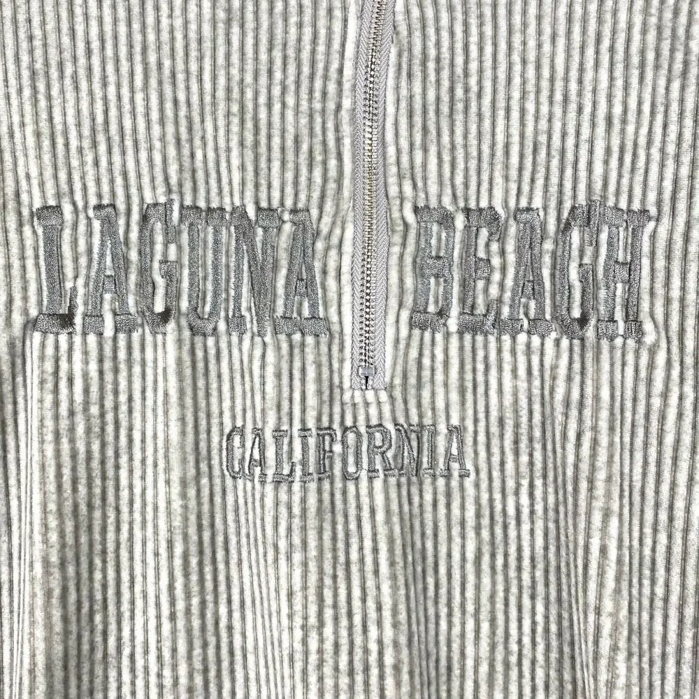 Shein Womens Grey Polyester Pullover Sweatshirt Size L Zip -‎ Laguna Beach 502